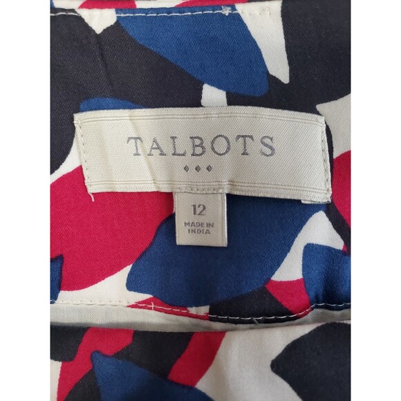 Talbots Cotton Blend Leaf Print Lined Knee-Length Back-Zip Skirt Size 12 - Picture 5 of 5